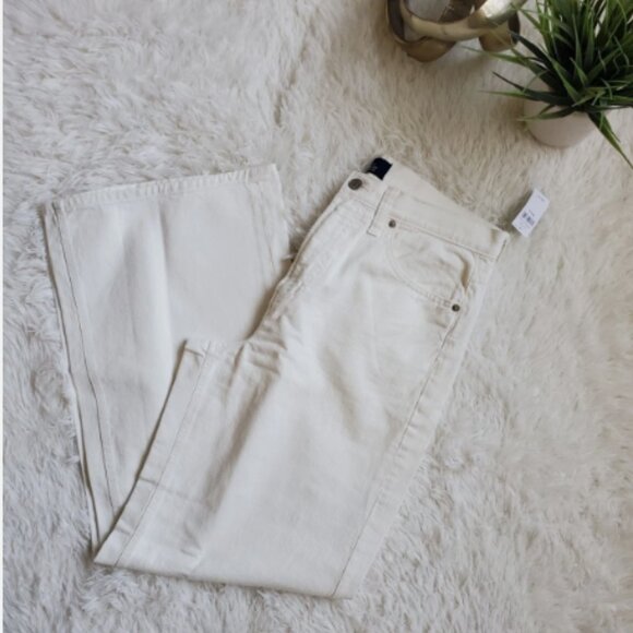 GAP High Rise Wide Leg Relaxed Jeans Off White 100% Cotton 31/12 LONG NWT RT$70 - Picture 7 of 9